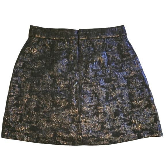 NWT H&M BLACK METALIC A-LINE MINI SKIRT SZ.6 - Picture 2 of 6